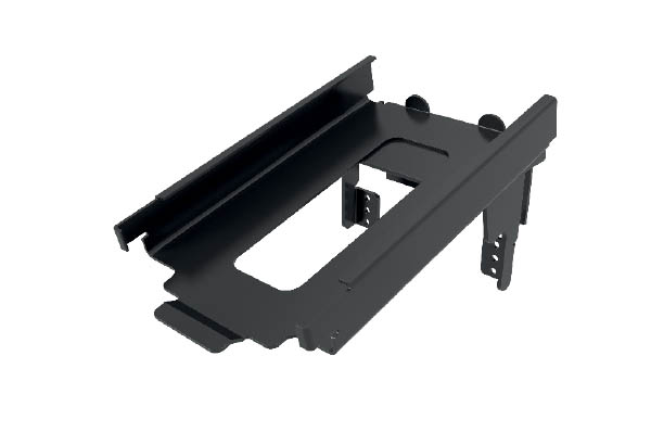 Sabot en métal époxy noir pour bac à râteau - 117 x 149 x 249 mm