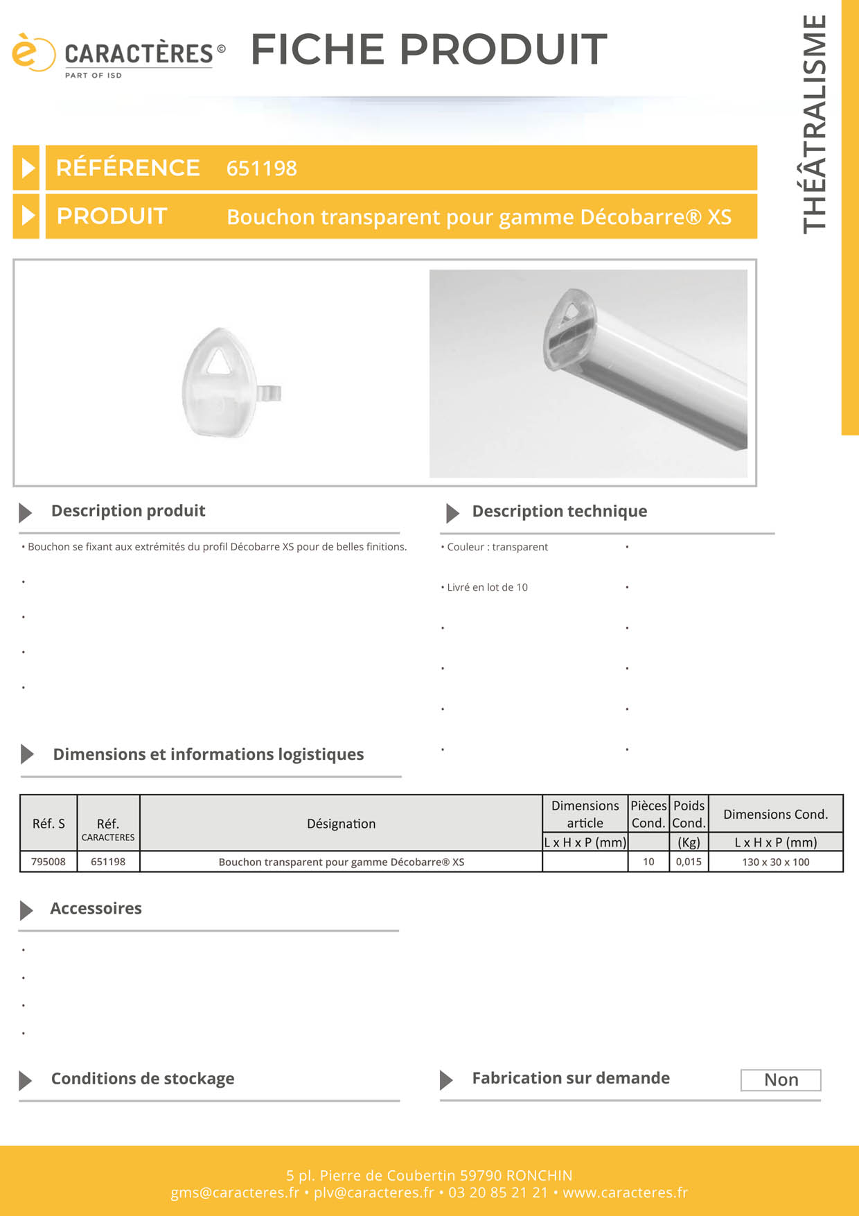 Bouchon transparent pour profil Décobarre® XS