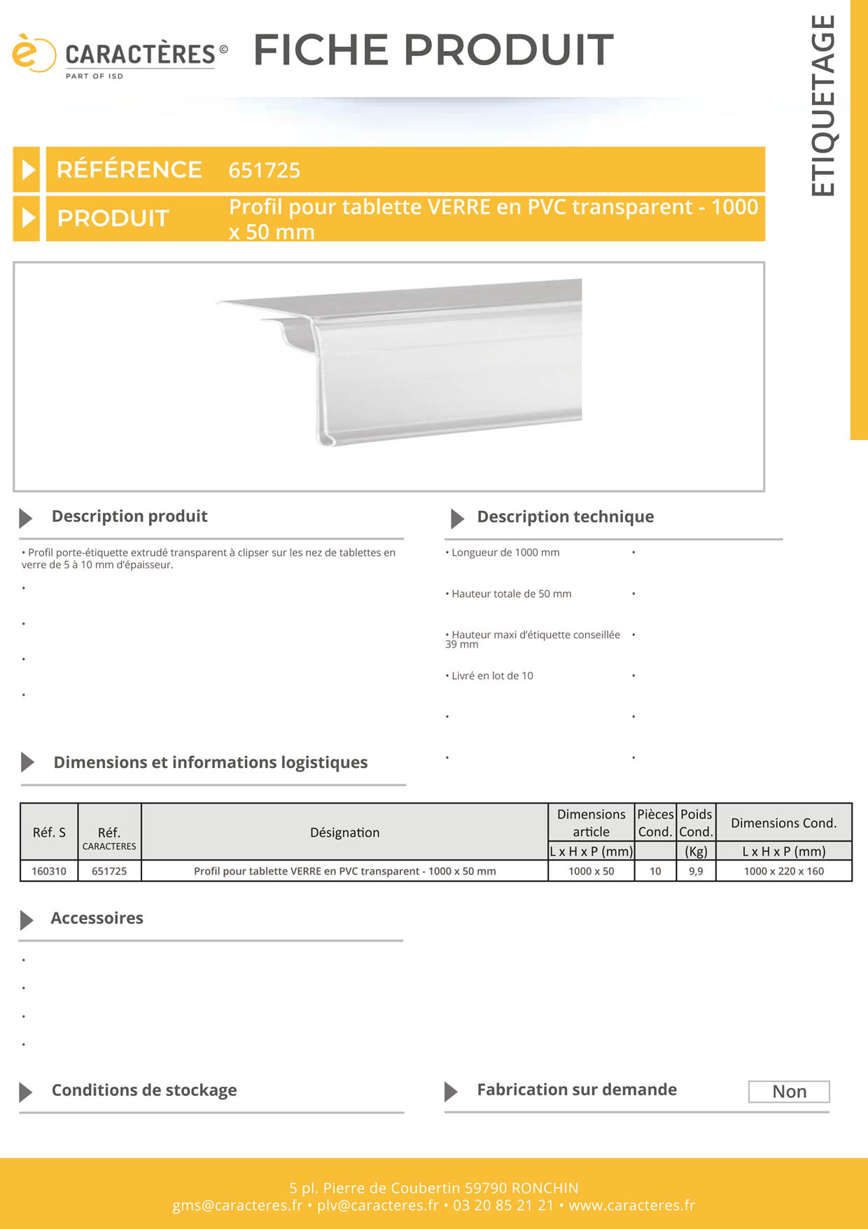 PE extrudé transparent pour tablette verre de 5 à 10 mm d'épaisseur - 50 x 1000 mm