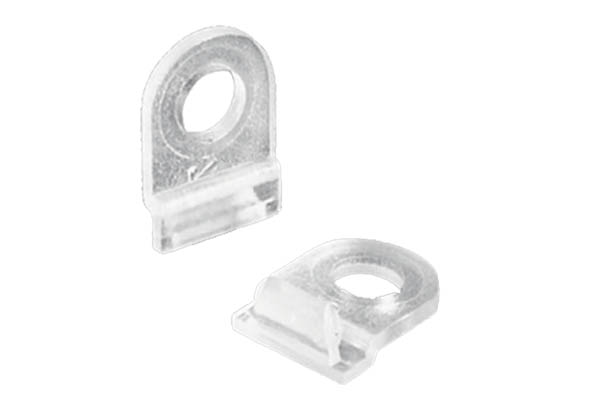 Crochet simple en PVC transparent pour profil clippant