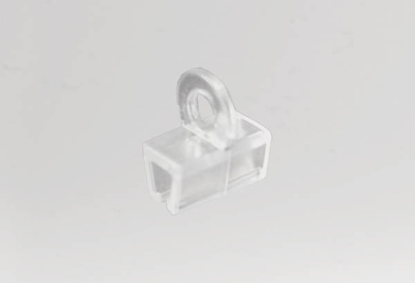 Crochet transparent pour profil rail ovale