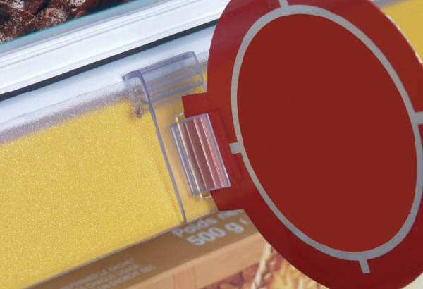 Accroche-grip "drapeau" pour profil porte-étiquettes