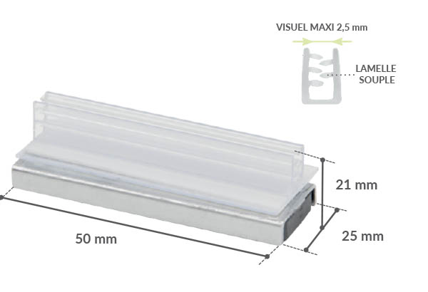 Grip en T bloc magnétique en 50 mm - Base de 25 mm