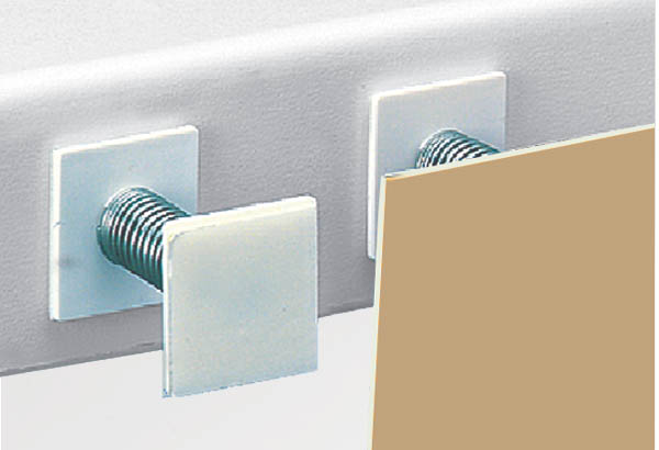 Entretoise à ressort avec adhésifs permanents - 20 x 20 mm