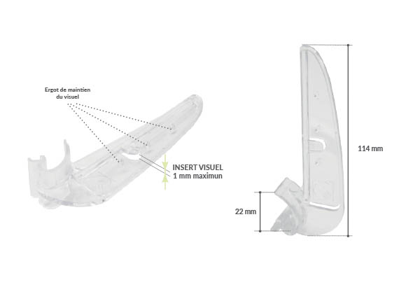 Pied Shark® pour rail arrondi et tablette P25