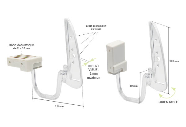 Pied shark® avec potence Multimag® deux positions magnétique