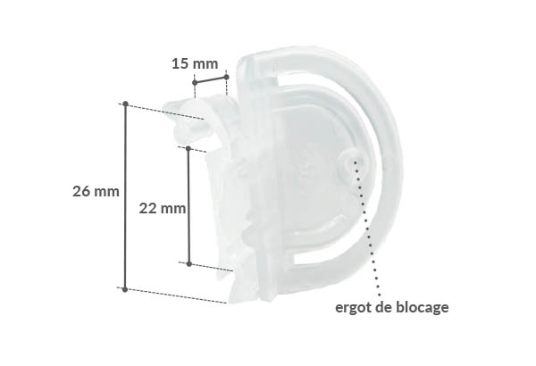 Accroche clip drapeau rail P25-Pour tablette P 25