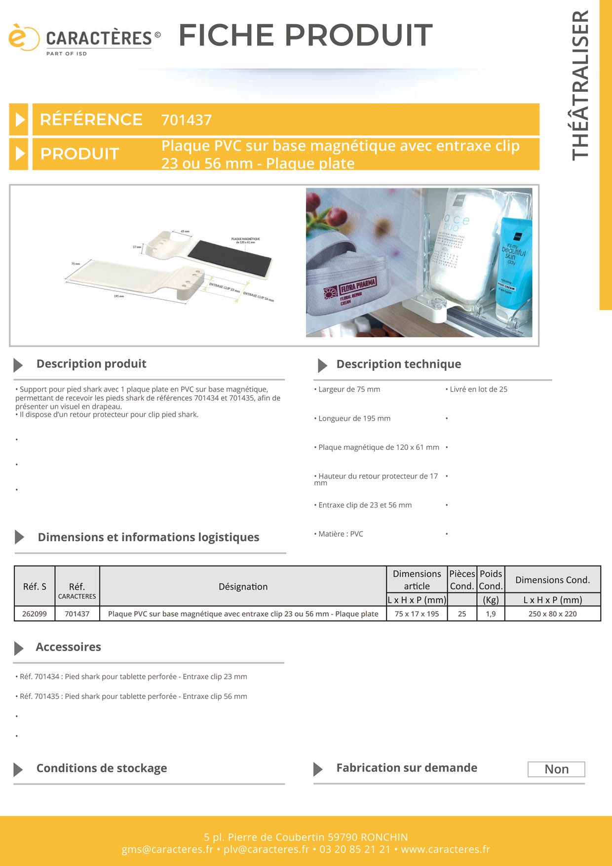 Support pour Pied Shark® - Plaque plate magnétique