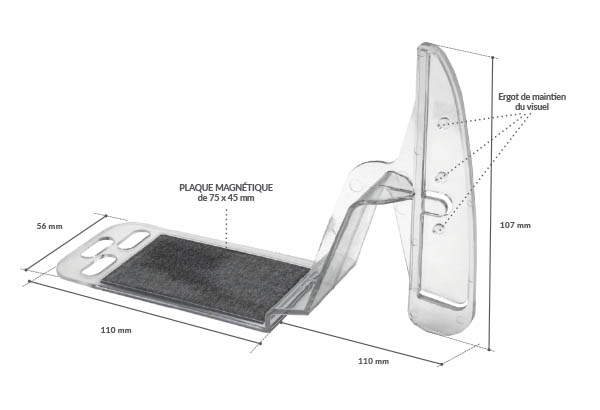 Support et pied Shark® avec plaque magnétique