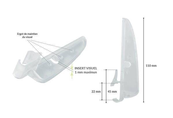 Pied Shark® pour double fil de Ø 8 mm - Mobilier