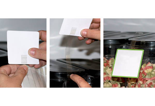 Wobbler adhésif 150 mm en feuille - 2 adhésifs permanents