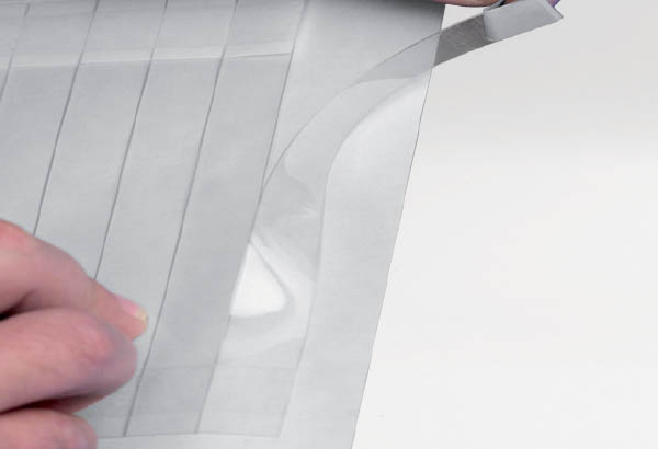 Wobbler adhésif 200 mm en feuille - 2 adhésifs permanents