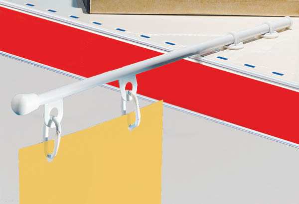 Mini potence PVC base adhésive anneaux fermés 300 mm Mini potence PVC base adhésive anneaux fermés 300 mm