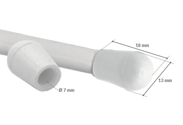 Bouchon pour porte-drapeau avec tube fendu de Ø 5 - 7 mm - 18 x 13 mm