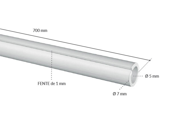Tube fendu de Ø 5 - 7 mm pour porte-drapeau - Longueur 700 mm