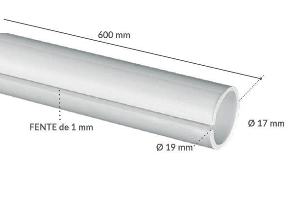 Tube fendu ø 17-19 mm en 600 mm
