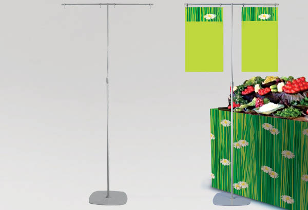 Potence palette double et télescopique en métal gris - De 1150 à 2400 mm