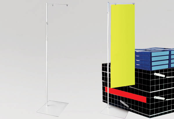 Maxi potence palette simple et télescopique en métal blanc - De 1750 à 2700 mm