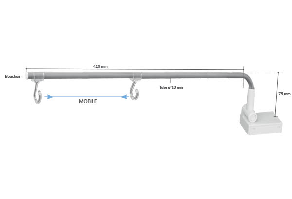 Potence magnétique Multimag® + articulée de 420 mm - 2 crochets ouverts
