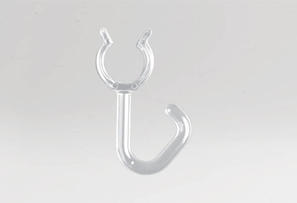 Crochet ouvert transparent pour tige potence de Ø 12 mm -  Hauteur 40 mm