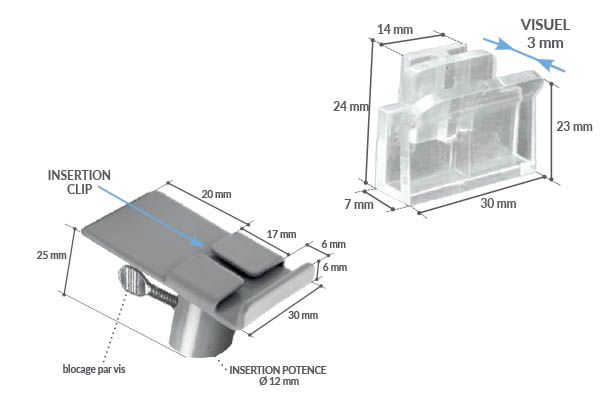 Platane porte fronton à visser pour potence - Pour panneau de 3 mm