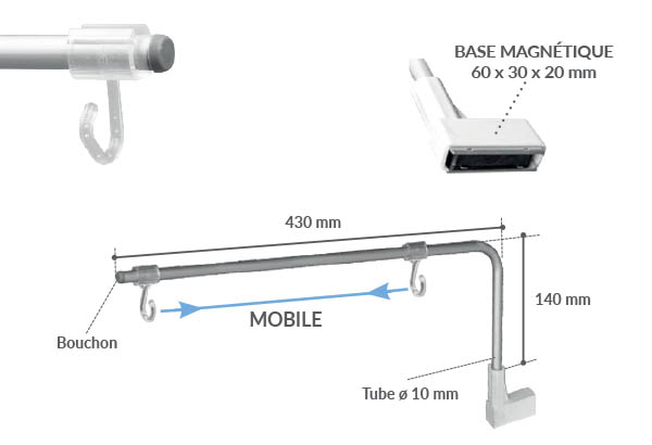 POTENCE REHAUSSEE 430MM#