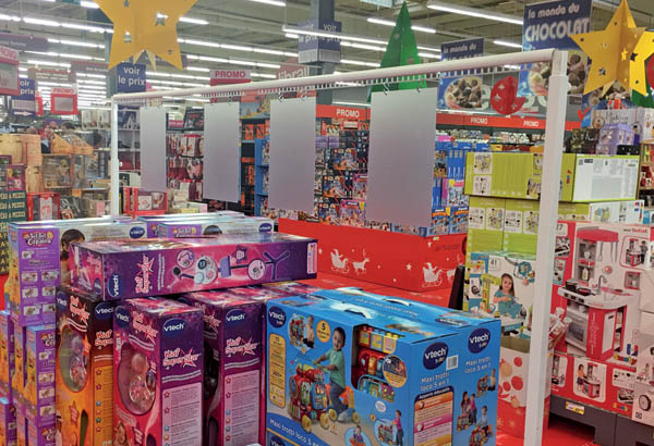 Potence Décobarre® spécial podium télescopique métal blanc - Longueur 1,25 m