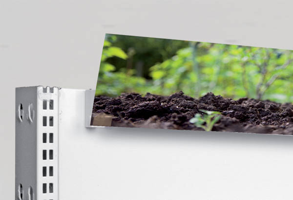 Bloc porte-fronton magnétique Promobase® murale + clip incliné - Panneau de 3 mm