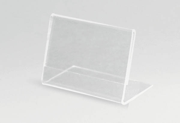 Mini porte visuel incliné en acrylique transparent - 75 x 50 mm - Horizontal