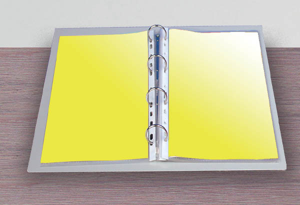 Pupitre de comptoir en métal laqué gris avec anneaux - 2 format A4 verticaux