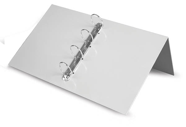 Pupitre de comptoir en métal laqué gris avec anneaux - 2 format A4 verticaux