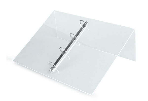 Pupitre de comptoir en acrylique avec anneaux - 2 format A4 verticaux