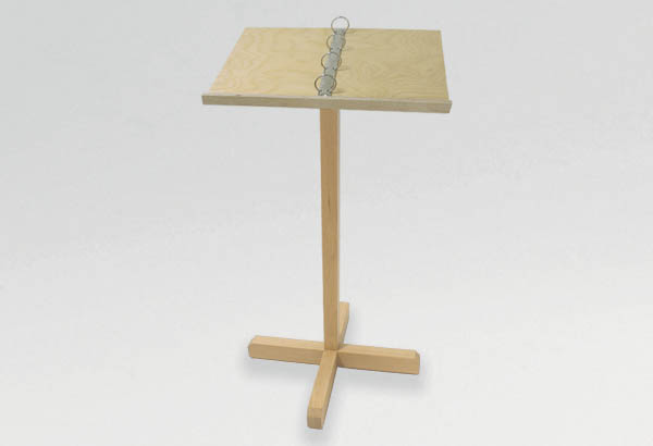 Pupitre sur pied en hêtre masif avec anneaux - 2 formats A4 verticaux