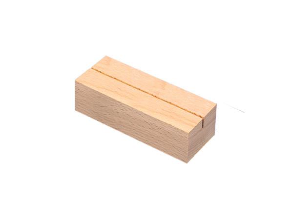 Socle rectangle en bois 1 rainure - 105 x 50 x 28 mm - A6