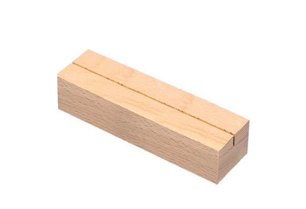Socle rectangle en bois 1 rainure - 150 x 50 x 28 mm - A5