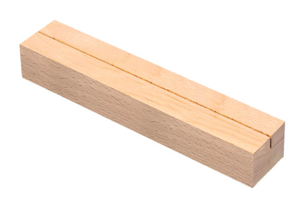 Socle rectangle en bois 1 rainure - 210 x 50 x 28 mm - A4