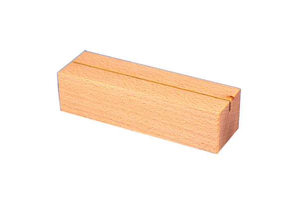 Socle rectangulaire de 150 x 44 x 40 mm en bois de hêtre - Format A5