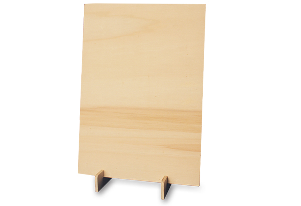 Pied avec 2 rainures de 5 mm en bois - 100 x 30 x 5 mm - Format A5/A4