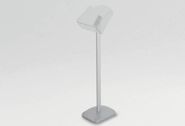 Porte brochures sur pied en métal et acrylique - 1 bac A4