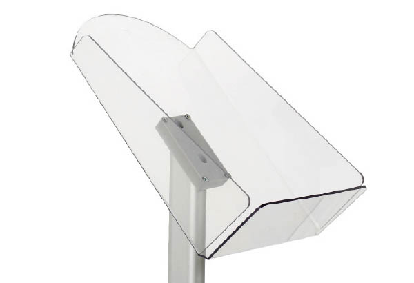 Porte brochures sur pied en métal et acrylique - 1 bac A4