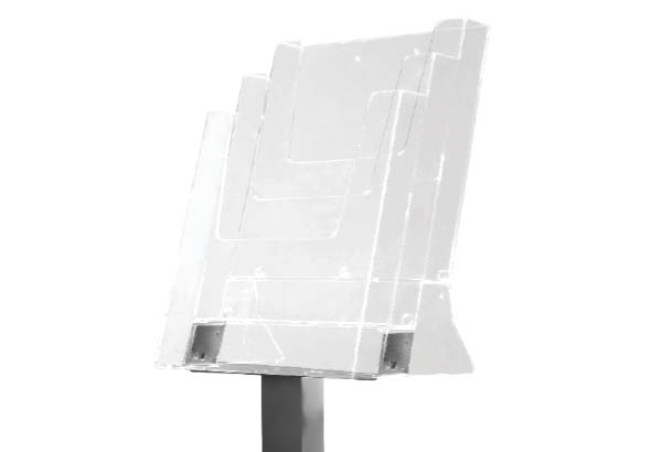 Porte brochures sur pied en métal et acrylique - 3 bacs A4
