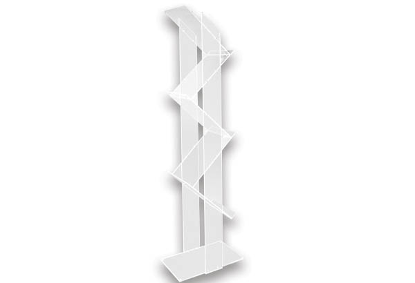 Porte brochures zig-zag en plexi transparent - 5 tablettes A4