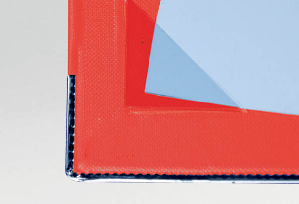 Pochette triangle adhésif permanent PVC soudée 2 côtés - 50 x 50 mm