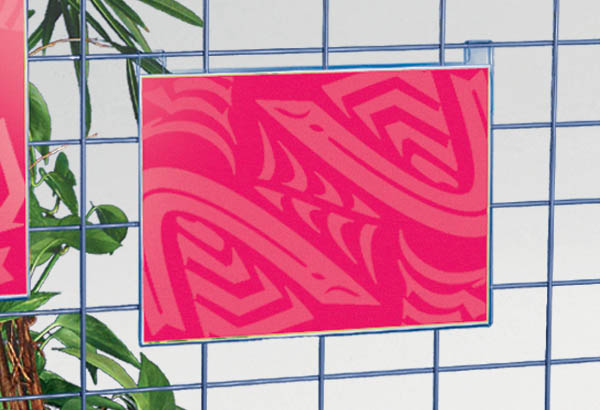 Pochette en plexi transparente pour grille d'exposition - Format A4 - Horizontal