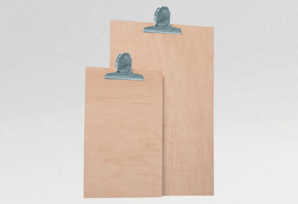 Plaque porte visuel en bois contreplaqué avec pince - Format A5