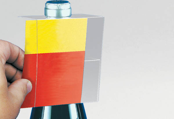 Porte étiquette format A7 en PVC transparent pour bouteille de Ø  32 mm max