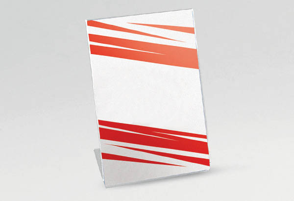 Porte visuel ECO incliné en PET transparent - Format A4 - Vertical ou Horizontal