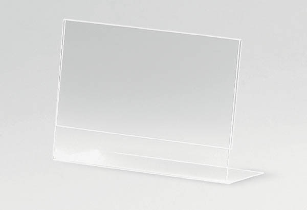 Porte visuel incliné en PET transparent - Format A4 - Horizontal