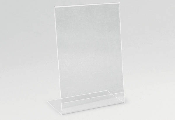 Porte visuel incliné en PET transparent - Format A4 - Vertical