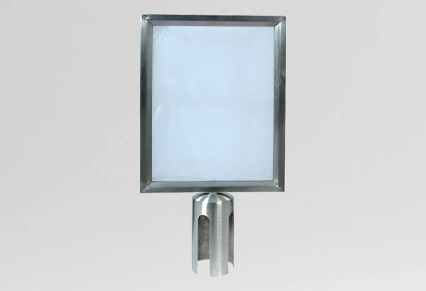 Porte affiche inox au format A4 vertical pour kit poteau de référence 854101 et 854102